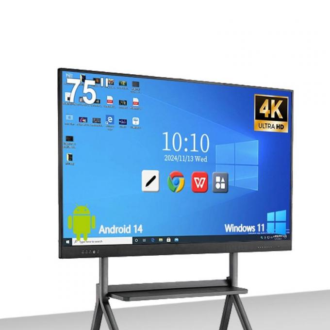 75 Inch 4K Interactive Whiteboard with 20 Points Touch