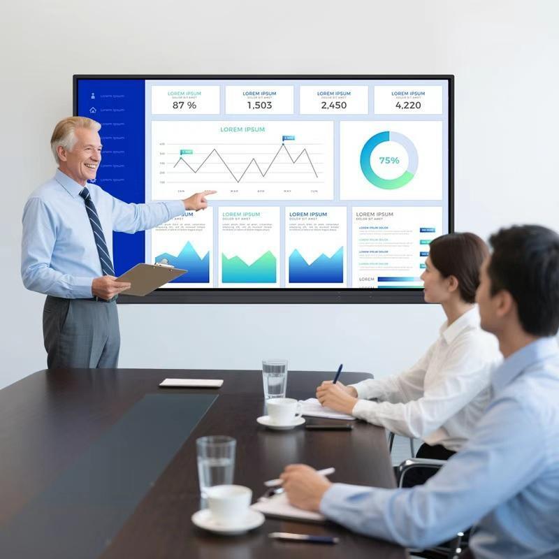 65 75 85 86 98 110 Inch Interactive Conference Screen with LED Panel 4K ...