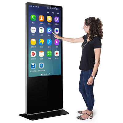 Interactive Lcd Advertising Display Screen , Digital Signage Kiosk Freestanding