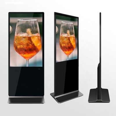 43 55 Inch Floor Standing Digital Signage Touchscreen For Advertising