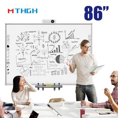 86 Inch Tempered Glass Smart Whiteboard With WiFi Bluetooth USB Connectivity For School Supermarket
