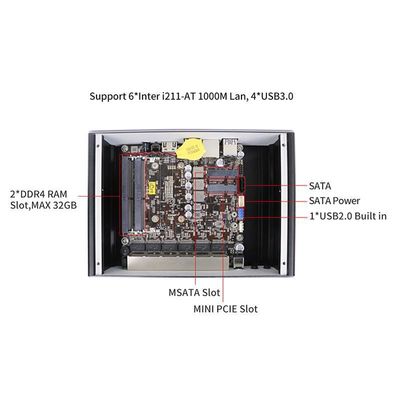 IBOX-501 N18 Fanless Industrial Mini PC Quad Core 32 GB Storage With MSATA