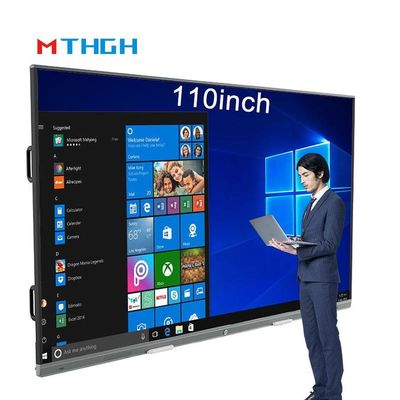 110 Inch Interactive Touch WhiteBoard 350cd/M2 Brightness Sliding All-In-One Machine
