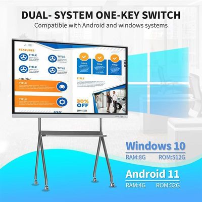 86 Inch 16 9 Interactive Touch Screen Whiteboard 4K 300cd/M2 Infrared Technology