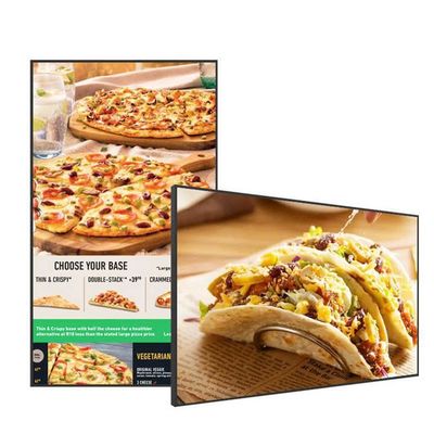 Restaurant Electronic Digital Signage 49 Inch Hanging Wall Mounted Digital Display With 3840x2160 Resolution