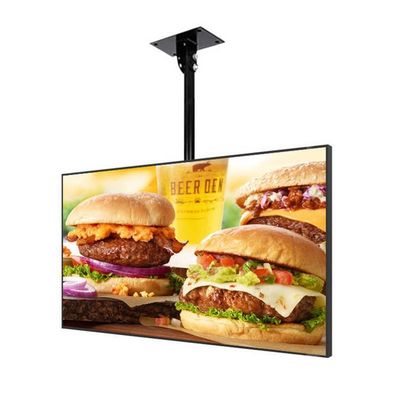 Restaurant Electronic Digital Signage 49 Inch Hanging Wall Mounted Digital Display With 3840x2160 Resolution