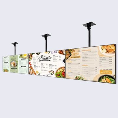 Restaurant Electronic Digital Signage 49 Inch Hanging Wall Mounted Digital Display With 3840x2160 Resolution