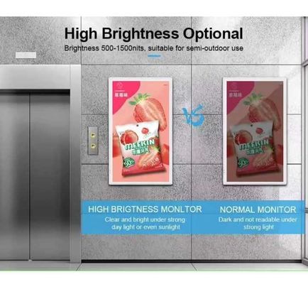 Indoor Elevator Media Wall Mounted Digital Advertising Screen For Customizable Advertising Display