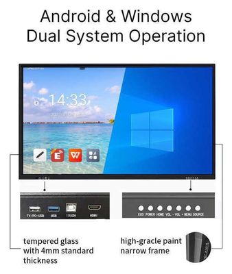 High-Quality Interactive Touch Screen Whiteboard Demonstration Board 55 Inch Android 13.0 System Version