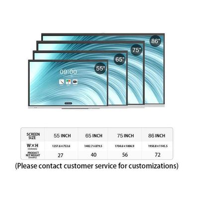 High-Quality Interactive Touch Screen Whiteboard Demonstration Board 55 Inch Android 13.0 System Version
