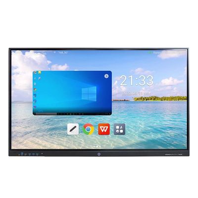 Anti Glare Glass Interactive Touch Screen Whiteboard Android 8+128G Win 10 11 40 Point Touch