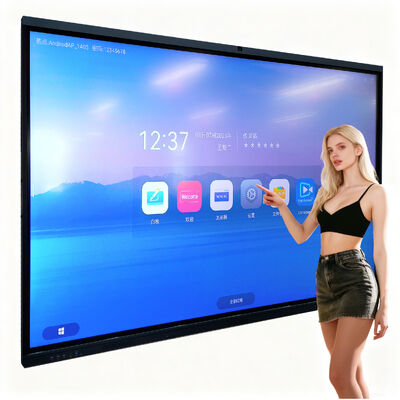 65 75 85 86 98 110 Inch Ultra Slim Intelligent Interactive 4K LCD Flat Panel Display Smart Board Whiteboard Conference